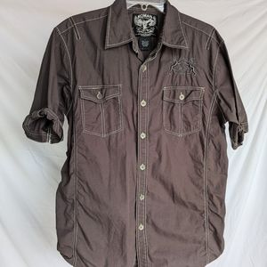 Koman brown dragon rockabilly shirt